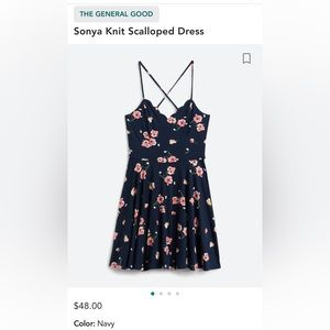 The general good Sonya Knit Scalloped Dress in Navy blue via StitchFix box